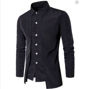 Men Multi-Layered High Low Hem Shirt